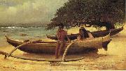 unknow artist Hawaiian Canoe, Waikiki, USA oil painting artist